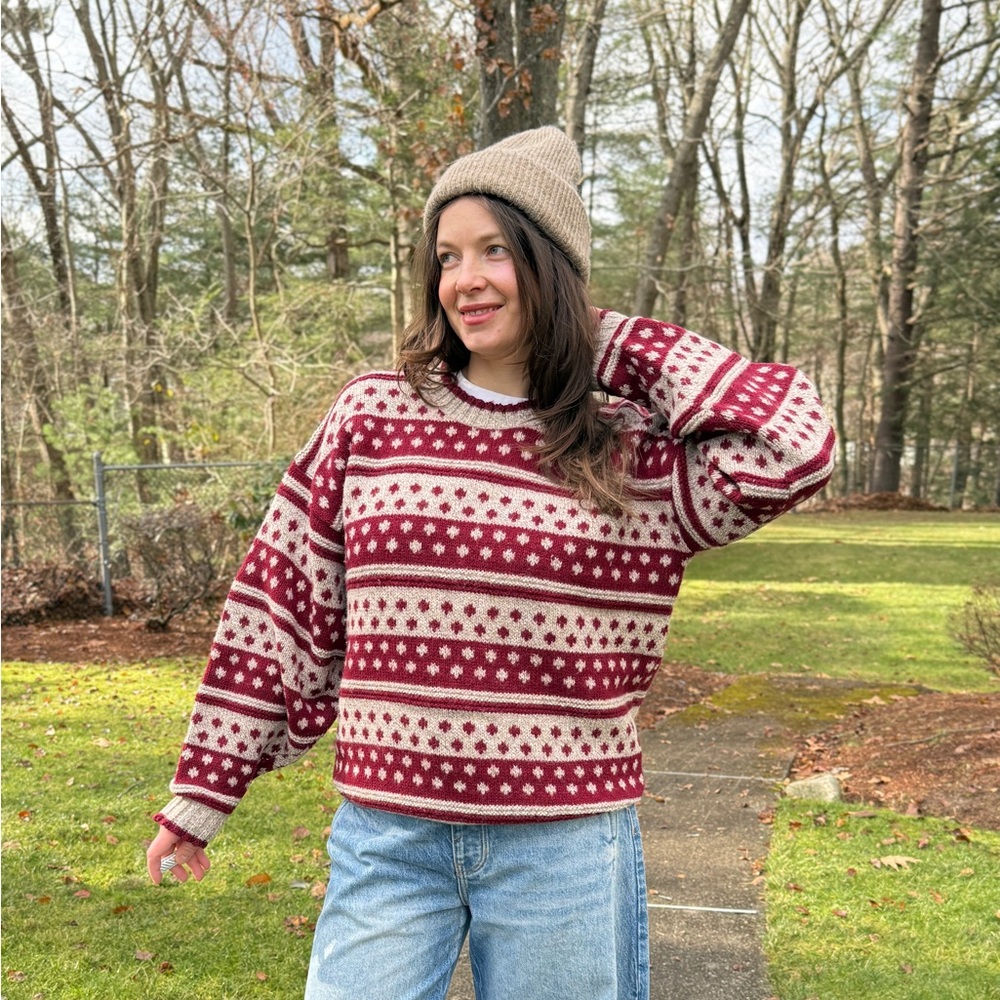 Vintage 80s/90s "The Lodge" Nordic Geometric Crewneck Sweater Pullover Unisex